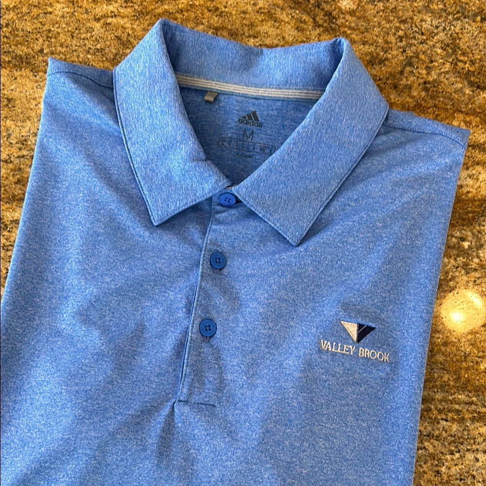 NWOT Men’s adidas Golf Polo Shirt with embroidered Valley Brook Golf Course Logo